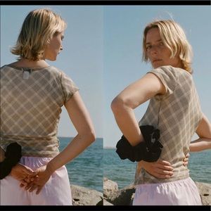 Maryam Nassir Zadeh Astrid Tee Sand Plaid